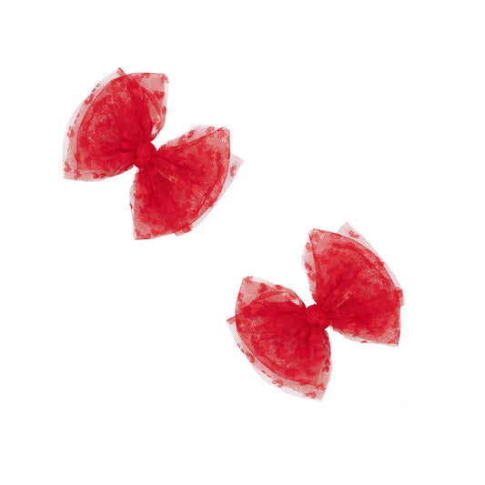 2PK TULLE BABY FAB CLIPS: cherry hearts *JAN '25*