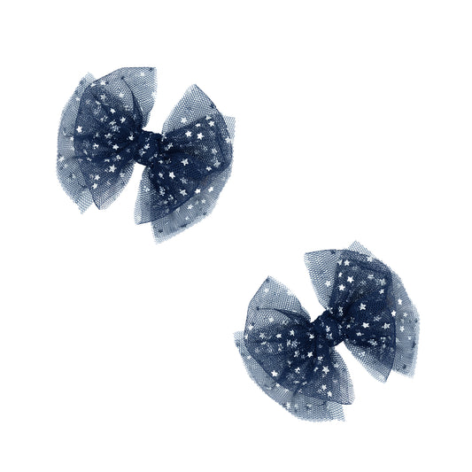 2PK TULLE BABY FAB® CLIPS: navy foil star | MAY '25