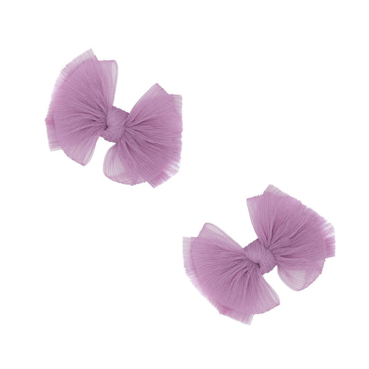 2pk Tulle Baby Fab CLIPS: pleated blossom